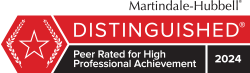 martindale hubbell peer rated for high professional achievement 2024